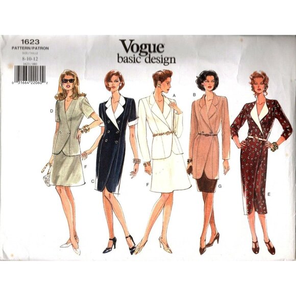 Vogue 1623 Misses 8 to 12 Dress, Top, and Skirt Vintage Uncut Sewing Pattern - Picture 1 of 2